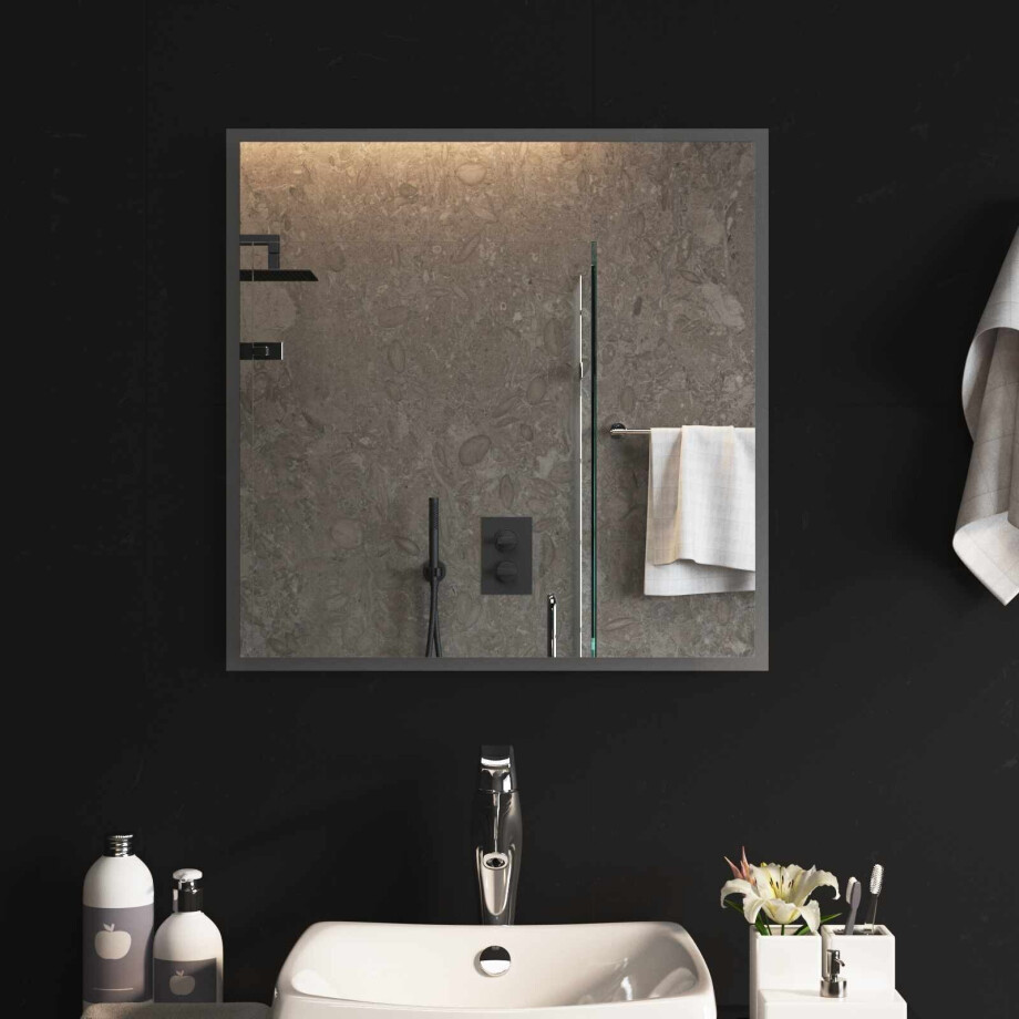 vidaXL LED Badkamer Spiegel Transparant 60 x 60 cm gehard glas afbeelding 1