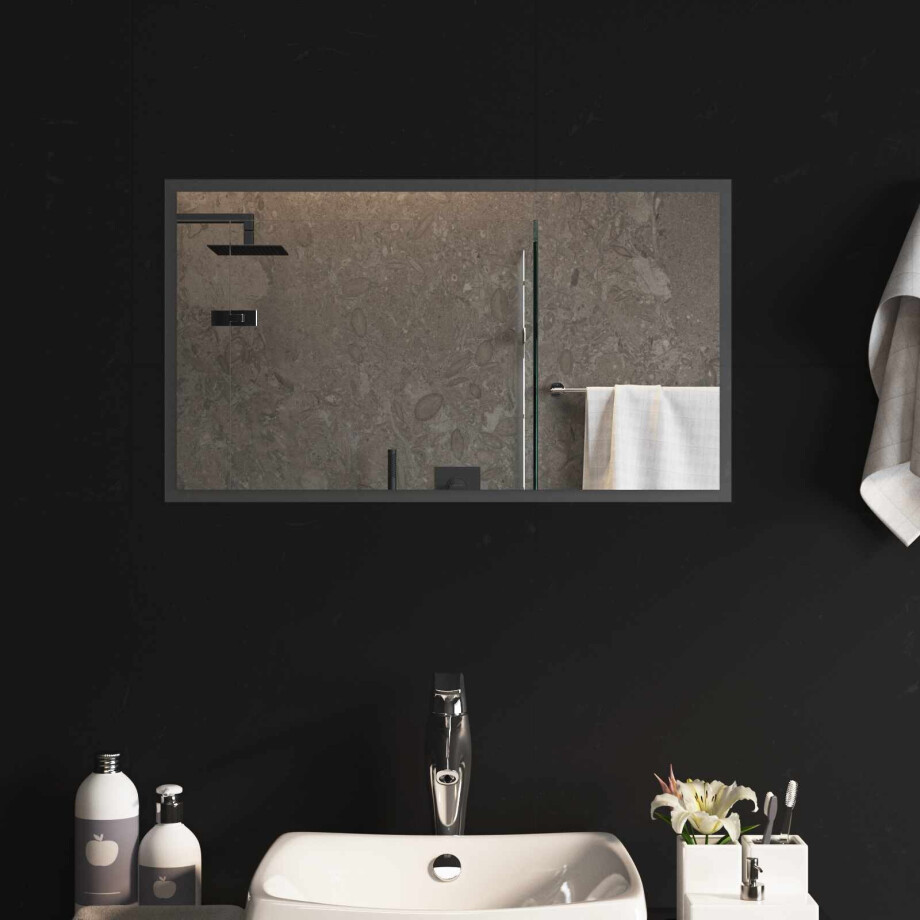 vidaXL LED Badkamer Spiegel Transparant 70 x 40 cm gehard glas afbeelding 1