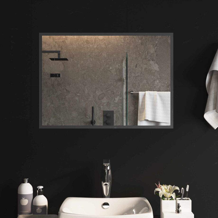 vidaXL LED Badkamer Spiegel Transparant 70 x 50 cm gehard glas afbeelding 1