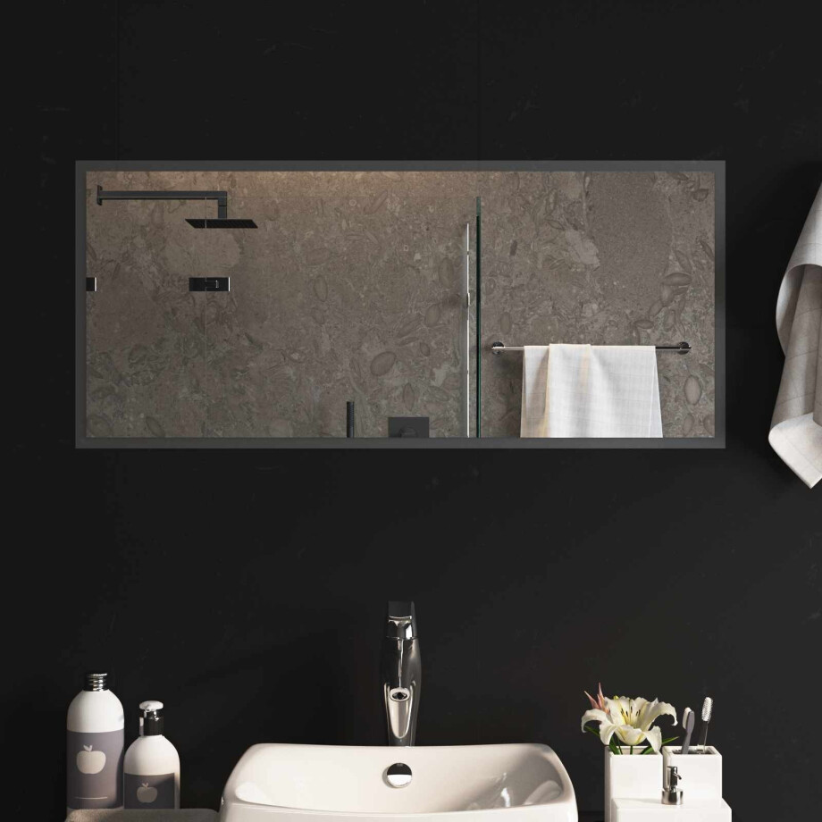 vidaXL LED Badkamer Spiegel Transparant 90 x 40 cm gehard glas afbeelding 1