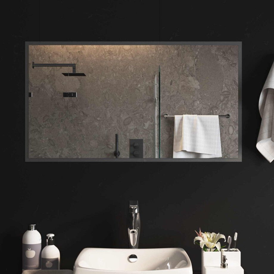 vidaXL LED Badkamer Spiegel Transparant 90 x 50 cm gehard glas vidaXL LED Badkamer Spiegel Transparant 90 x 50 cm gehard glas afbeelding 1