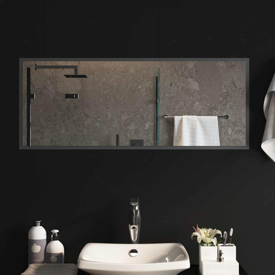 vidaXL LED Badkamer Spiegel Transparant 100 x 40 cm gehard glas afbeelding 1
