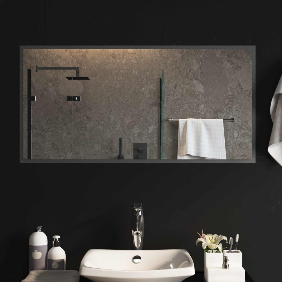 vidaXL LED Badkamer Spiegel Transparant 100 x 50 cm gehard glas afbeelding 1