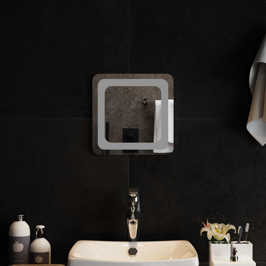 vidaXL LED Badkamer Spiegel Transparant 30 x 30 cm gehard glas vidaXL LED Badkamer Spiegel Transparant 30 x 30 cm gehard glas afbeelding 1