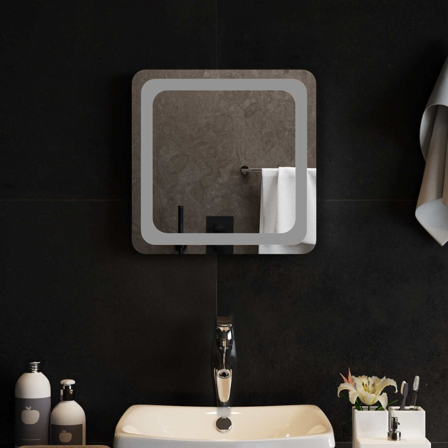 vidaXL LED Badkamer Spiegel Transparant 40 x 40 cm gehard glas vidaXL LED Badkamer Spiegel Transparant 40 x 40 cm gehard glas afbeelding 1