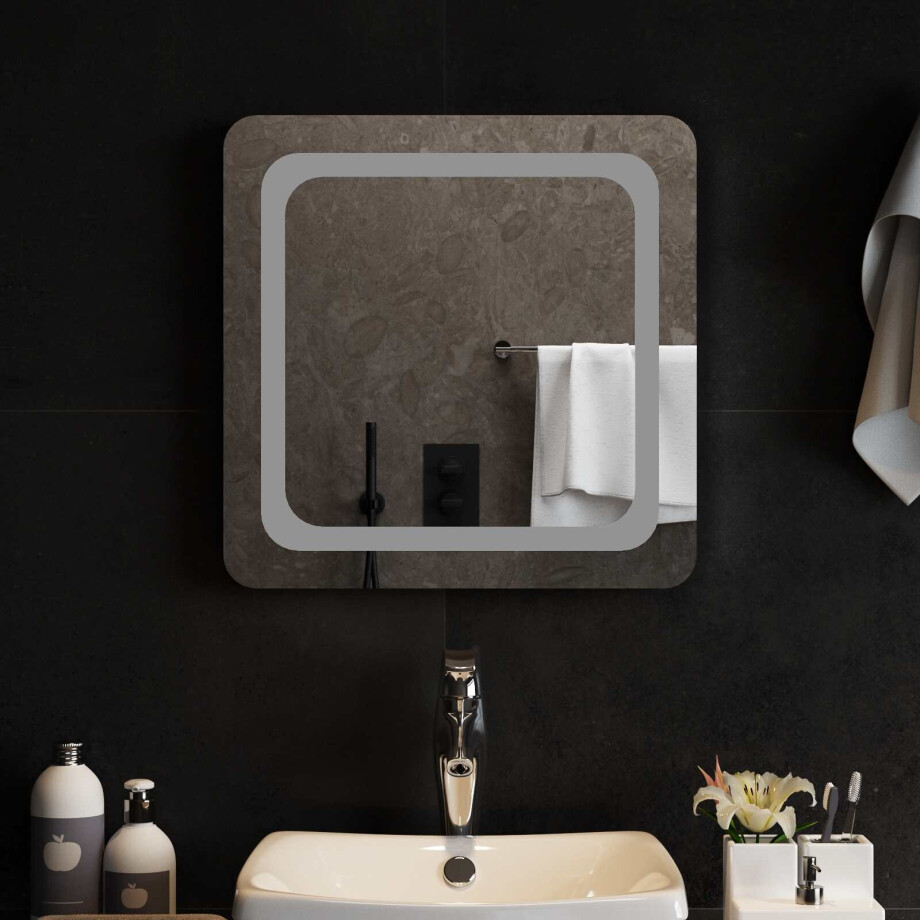 vidaXL LED Badkamer Spiegel Transparant 50 x 50 cm gehard glas vidaXL LED Badkamer Spiegel Transparant 50 x 50 cm gehard glas afbeelding 1