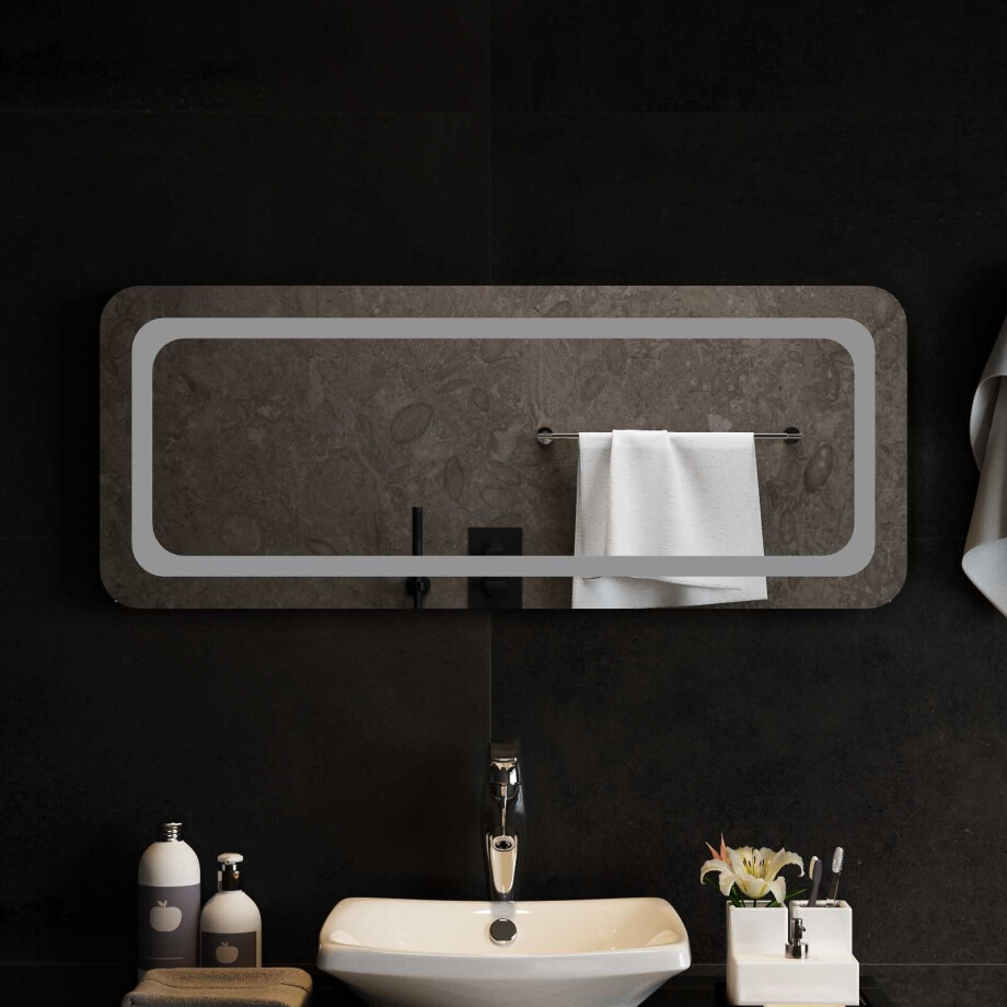 vidaXL LED Badkamer Spiegel Transparant 100 x 40 cm gehard glas vidaXL LED Badkamer Spiegel Transparant 100 x 40 cm gehard glas afbeelding 1
