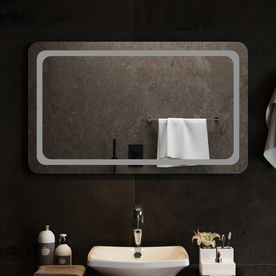 vidaXL LED Badkamer Spiegel Transparant 100 x 60 cm gehard glas vidaXL LED Badkamer Spiegel Transparant 100 x 60 cm gehard glas afbeelding 1