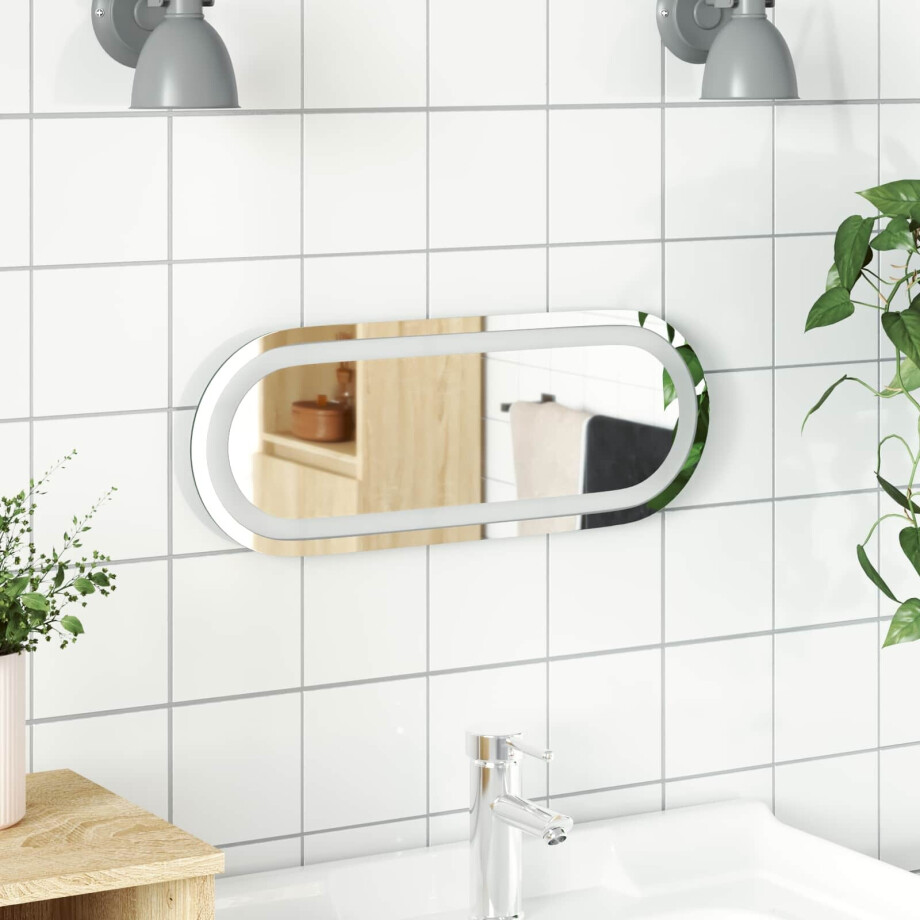 vidaXL LED Badkamer Spiegel Transparant 40 x 15 cm gehard glas afbeelding 1