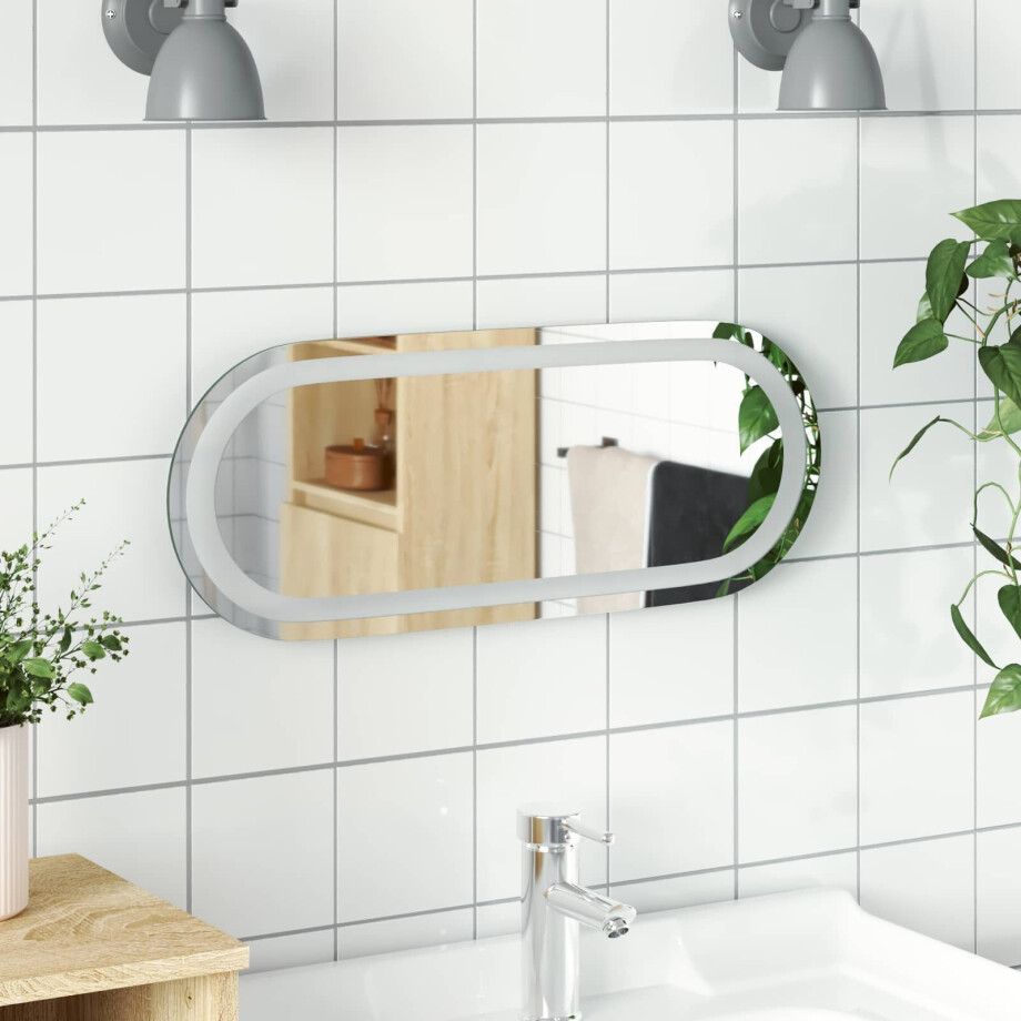 vidaXL LED Badkamer Spiegel Transparant 50 x 20 cm gehard glas afbeelding 1