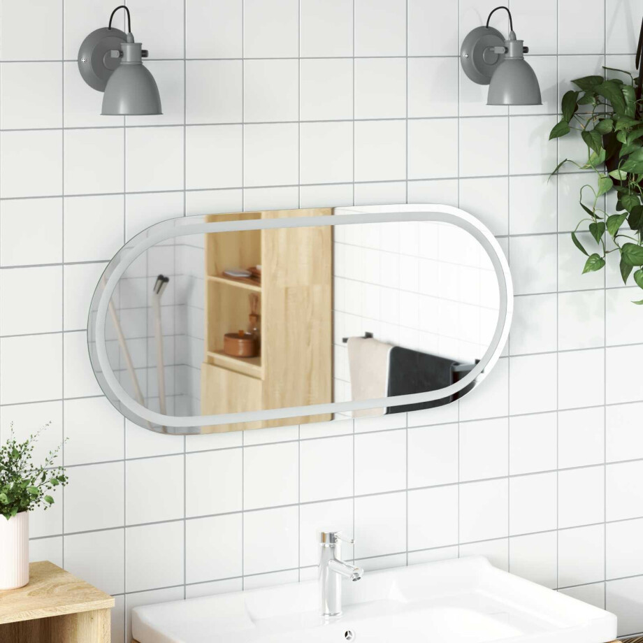 vidaXL LED Badkamer Spiegel Transparant 100 x 45 cm gehard glas vidaXL LED Badkamer Spiegel Transparant 100 x 45 cm gehard glas afbeelding 1
