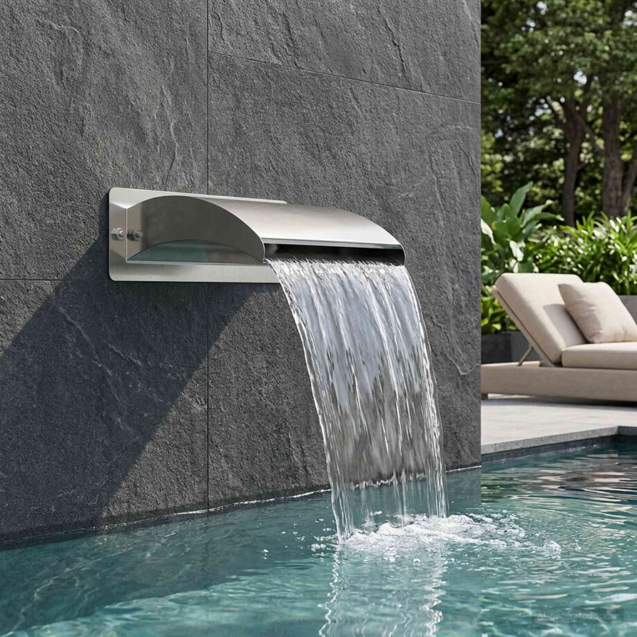 vidaXL Zwembadwaterval met LED Roestvrij staal 304 30 x 9 x 26 cm vidaXL Zwembadwaterval met LED Roestvrij staal 304 30 x 9 x 26 cm afbeelding 1