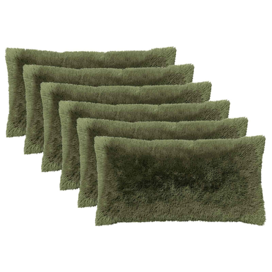 vidaXL Kussen met kussen HEERLEN 6 st Groen PV Fleece vidaXL Kussen met kussen HEERLEN 6 st Groen PV Fleece afbeelding 1