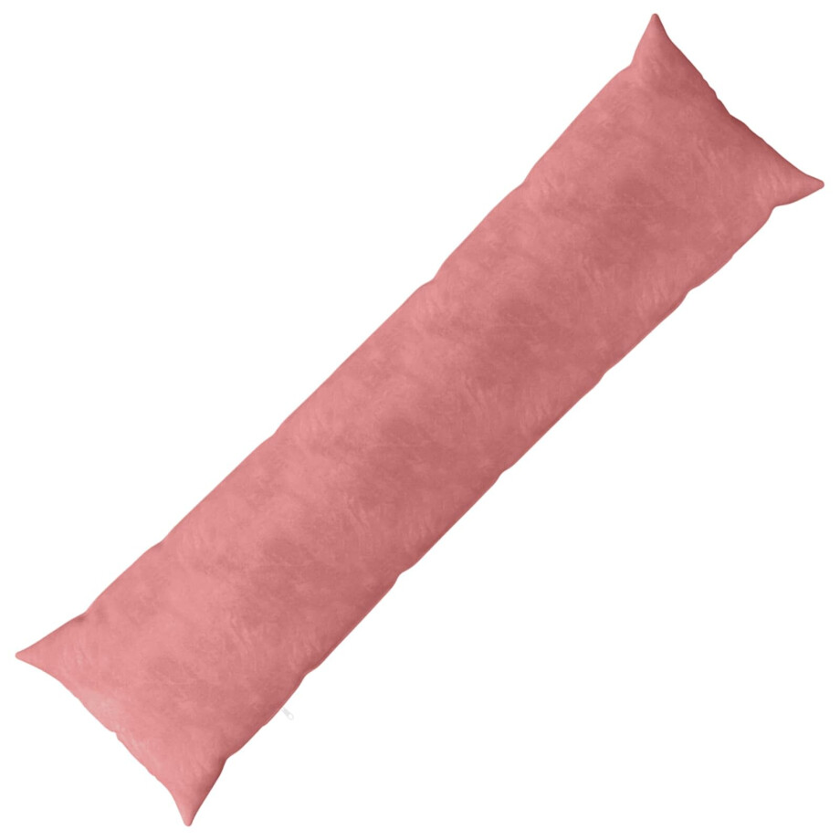 vidaXL Kussen met kussen HEERLEN Roze 40 x 145 cm fluweel afbeelding 1