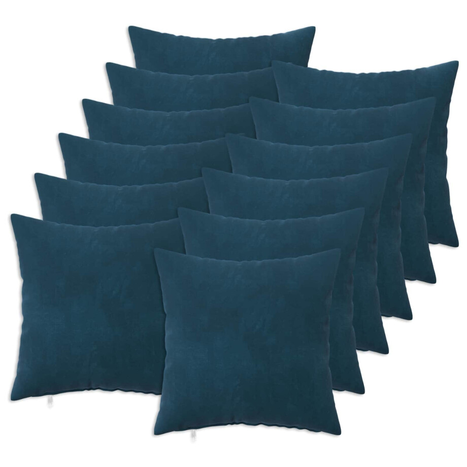 vidaXL Kussen met kussen HEERLEN 12 st Blauw fluweel vidaXL Kussen met kussen HEERLEN 12 st Blauw fluweel afbeelding 1