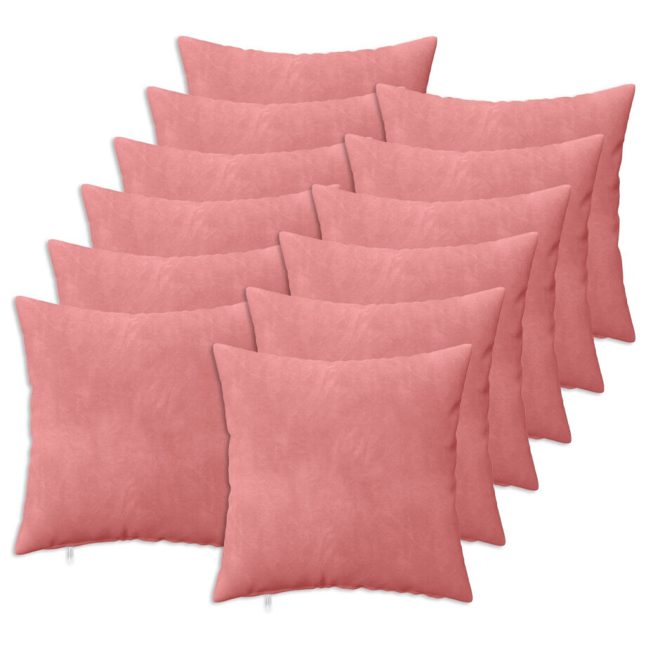 vidaXL Kussen met kussen HEERLEN 12 st Roze fluweel vidaXL Kussen met kussen HEERLEN 12 st Roze fluweel afbeelding 1