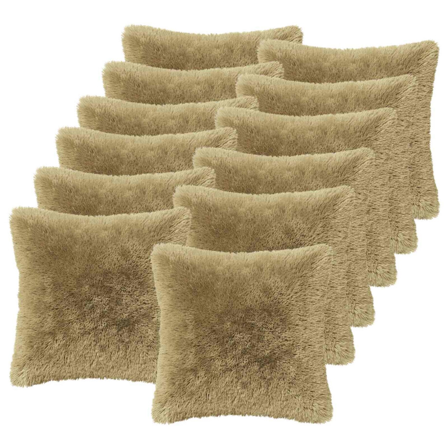 vidaXL Kussen met kussen HEERLEN 6 st Lichtgrijs PV Fleece afbeelding 1