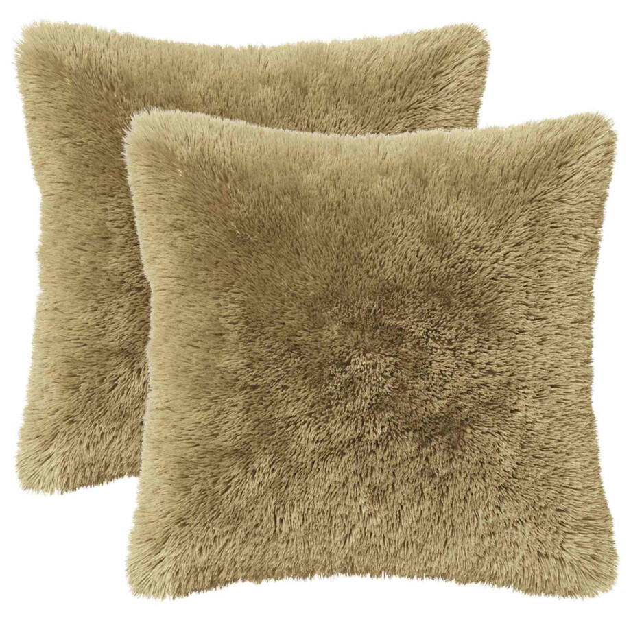 vidaXL Kussen met kussen HEERLEN 6 st Lichtgrijs PV Fleece afbeelding 1
