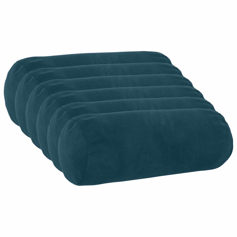 vidaXL Kussen met kussen HEERLEN 6 st Blauw fluweel afbeelding 1