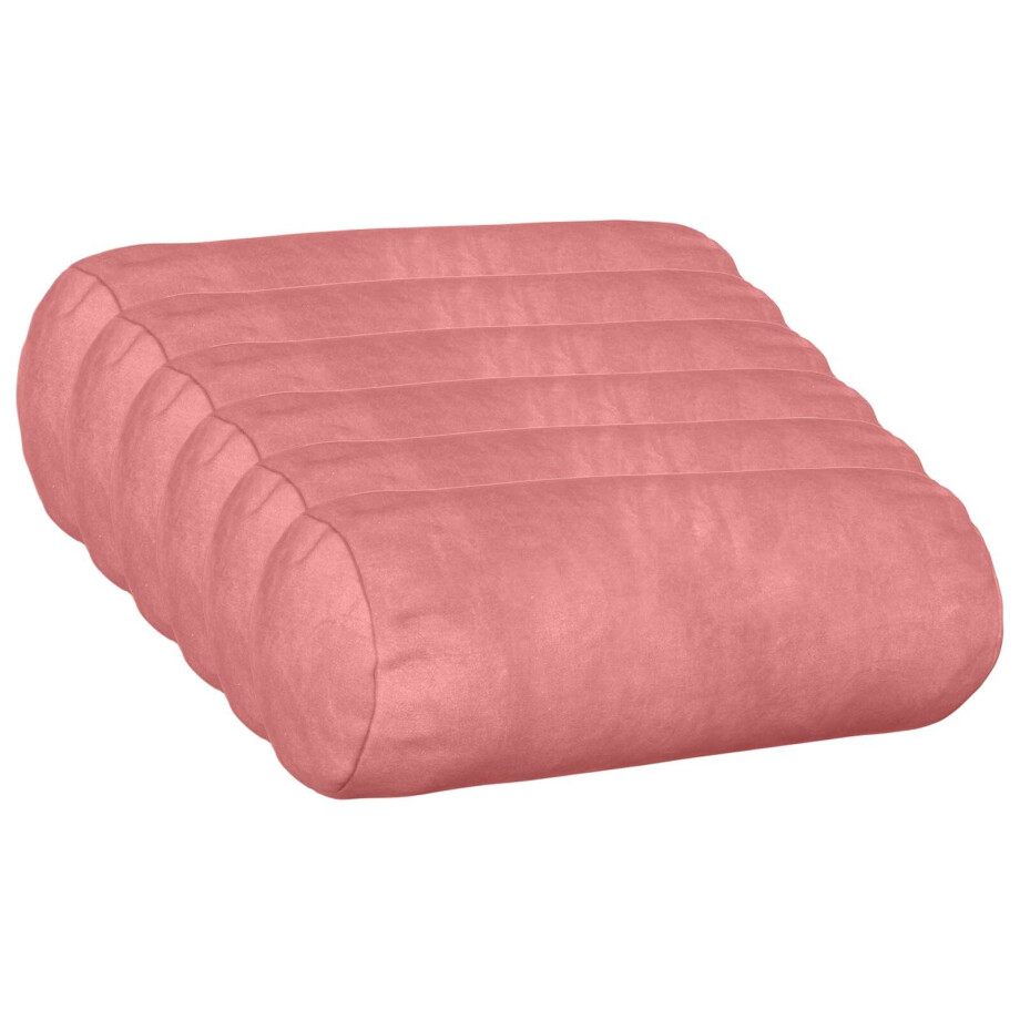 vidaXL Kussen met kussen HEERLEN 6 st Roze fluweel vidaXL Kussen met kussen HEERLEN 6 st Roze fluweel afbeelding 1