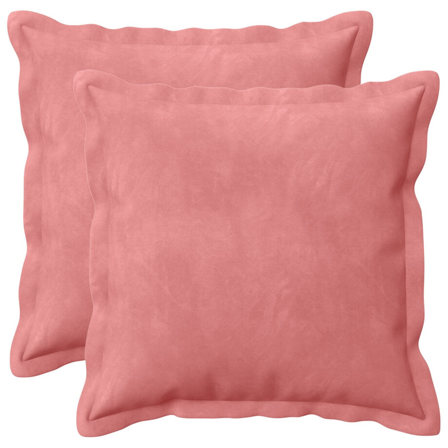 vidaXL Kussen met kussen HOUTEN 2 st Roze fluweel vidaXL Kussen met kussen HOUTEN 2 st Roze fluweel afbeelding 1