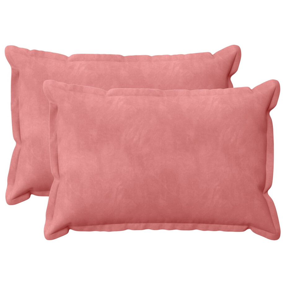 vidaXL Kussen met kussen HOUTEN 2 st Roze fluweel vidaXL Kussen met kussen HOUTEN 2 st Roze fluweel afbeelding 1