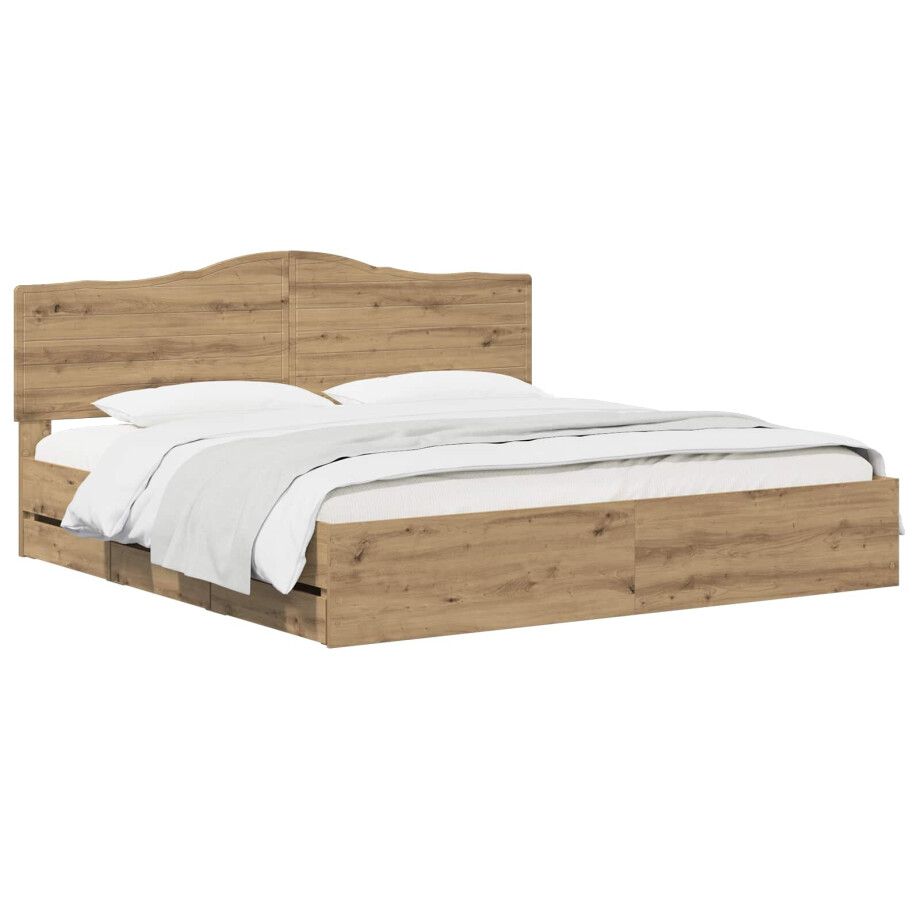 vidaXL Bed Frame with Storage and Headboard Artisan Oak 180 x 200 cm afbeelding 1