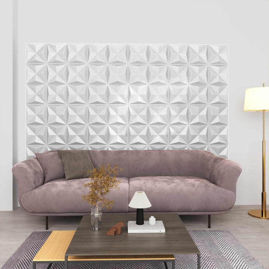 vidaXL Wandpanelen 48 pcs Origami Wit 50 x 50 cm XPS Schuim afbeelding 1