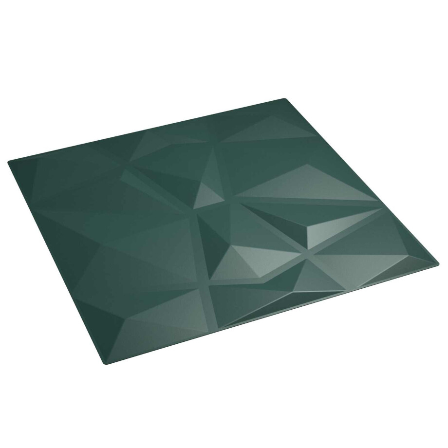 vidaXL Wandpanelen 24 pcs Groen 50 x 50 cm XPS Schuim afbeelding 1