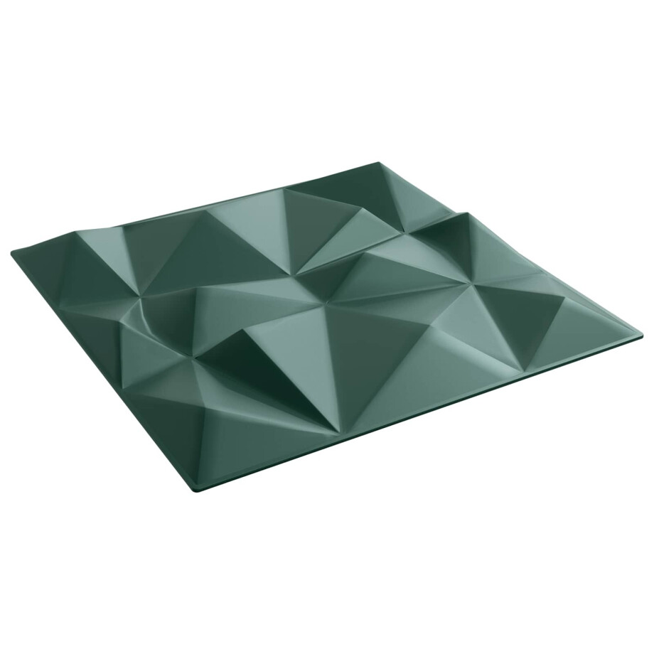 vidaXL Wandpanelen 12 pcs Diamant Groen 50 x 50 cm XPS Schuim afbeelding 1
