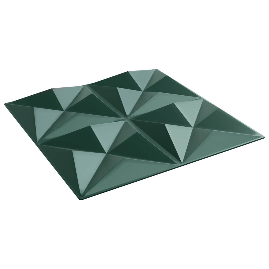 vidaXL Wandpanelen 48 pcs Origami Groen 50 x 50 cm XPS Schuim afbeelding 1