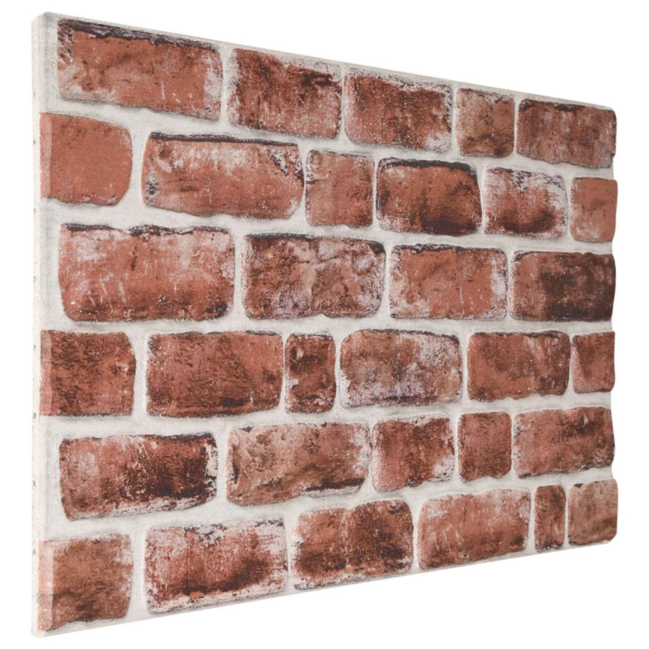 vidaXL Wandpanelen 10 pcs Donkerbruin en Wit 100 x 50 cm EPS-schuim afbeelding 1