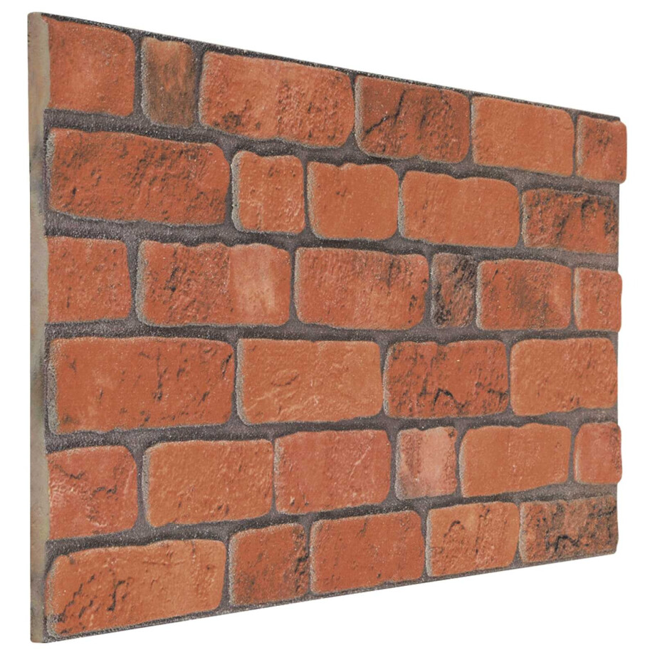 vidaXL Wandpanelen 10 pcs Terracotta 100 x 50 cm EPS-schuim afbeelding 1