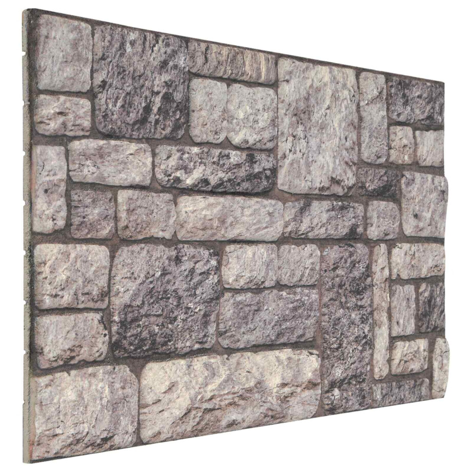 vidaXL Wandpanelen 10 pcs Grijs en Wit 100 x 50 cm EPS-schuim afbeelding 1