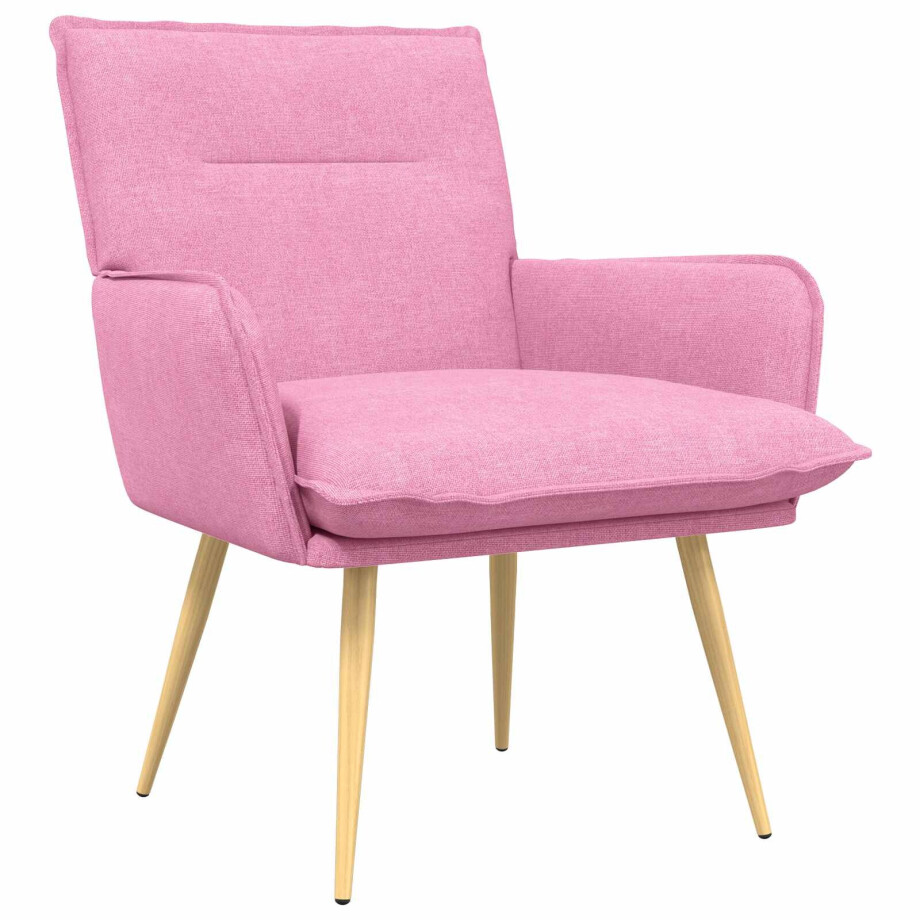 vidaXL Fauteuil Roze Stof afbeelding 1