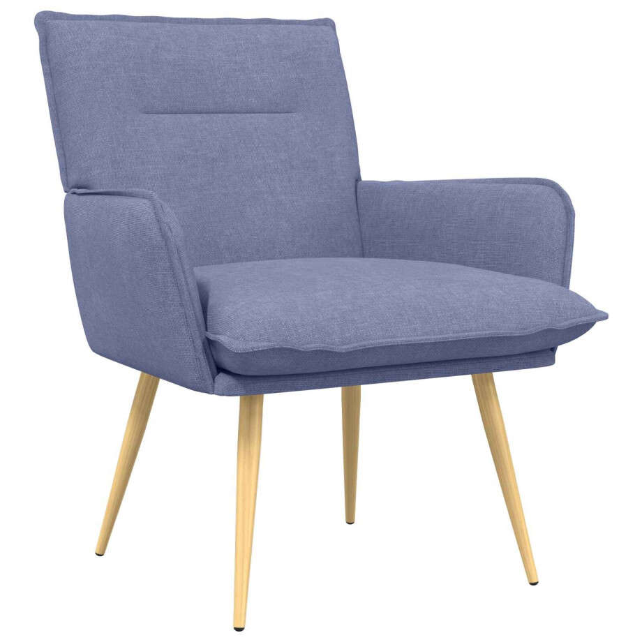 vidaXL Fauteuil Jeans Blauw Stof vidaXL Fauteuil Jeans Blauw Stof afbeelding 1