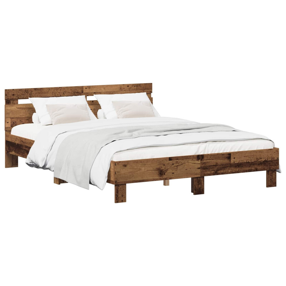 vidaXL Bedframe Oud hout 140 x 190 cm Bewerkt hout vidaXL Bedframe Oud hout 140 x 190 cm Bewerkt hout afbeelding 1