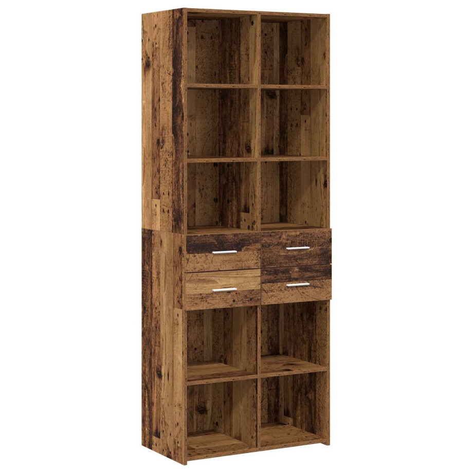 vidaXL Boekenkast Oud hout 30 x 42.4 x 185.2 cm afbeelding 1