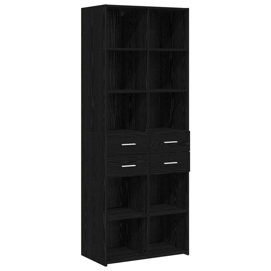 vidaXL Boekenkast Zwart eiken 30 x 42.4 x 185.2 cm afbeelding 1
