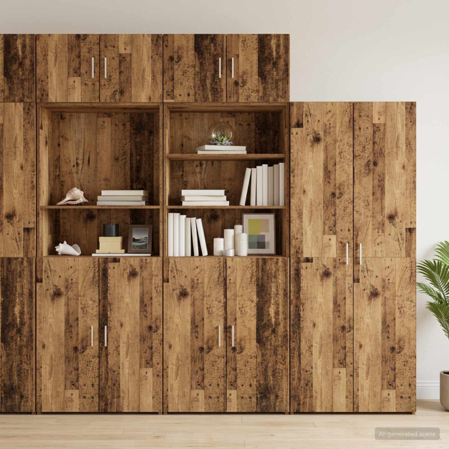vidaXL Opbergkast met Planken Oud hout 70 x 42,5 x 225 cm Bewerkt hout vidaXL Opbergkast met Planken Oud hout 70 x 42,5 x 225 cm Bewerkt hout afbeelding 1