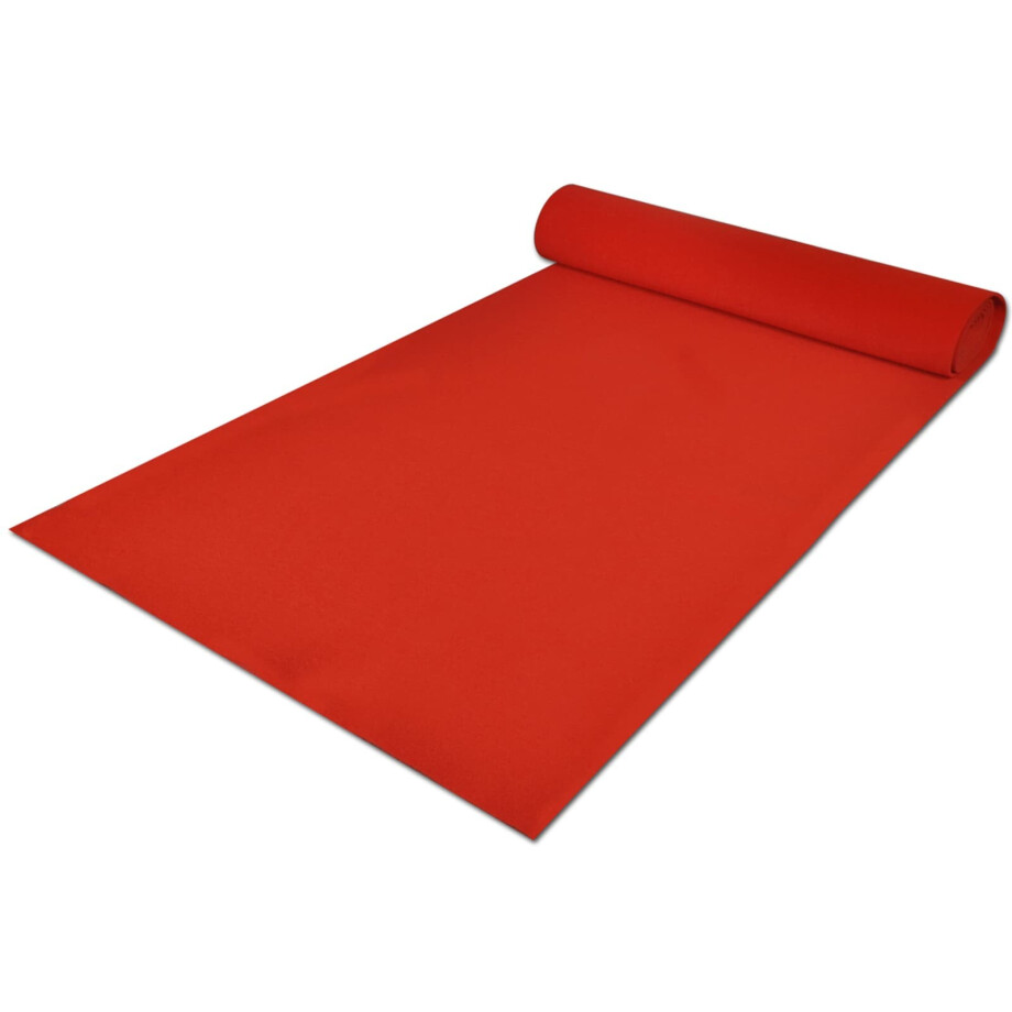 vidaXL Tapijt Rood 1 x 5 m Polyester afbeelding 1