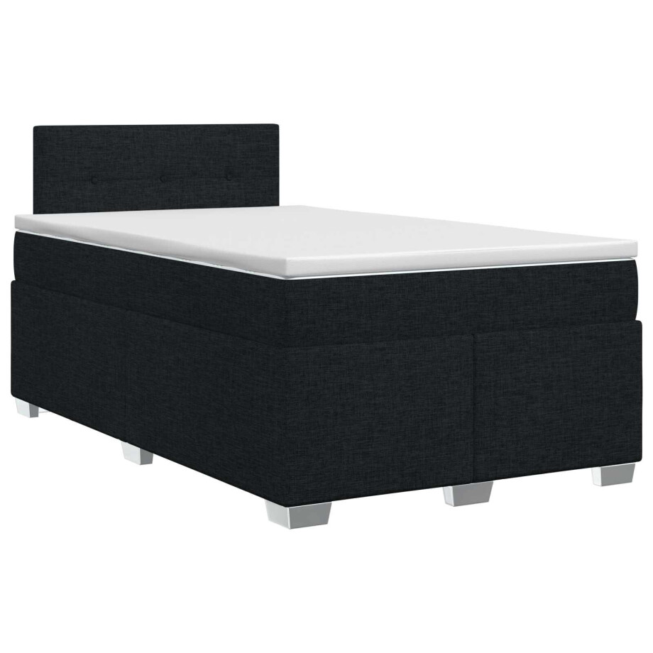 vidaXL Boxspringbed met matras met hoofdeinde Zwart 120 x 190 cm Stof vidaXL Boxspringbed met matras met hoofdeinde Zwart 120 x 190 cm Stof afbeelding 1