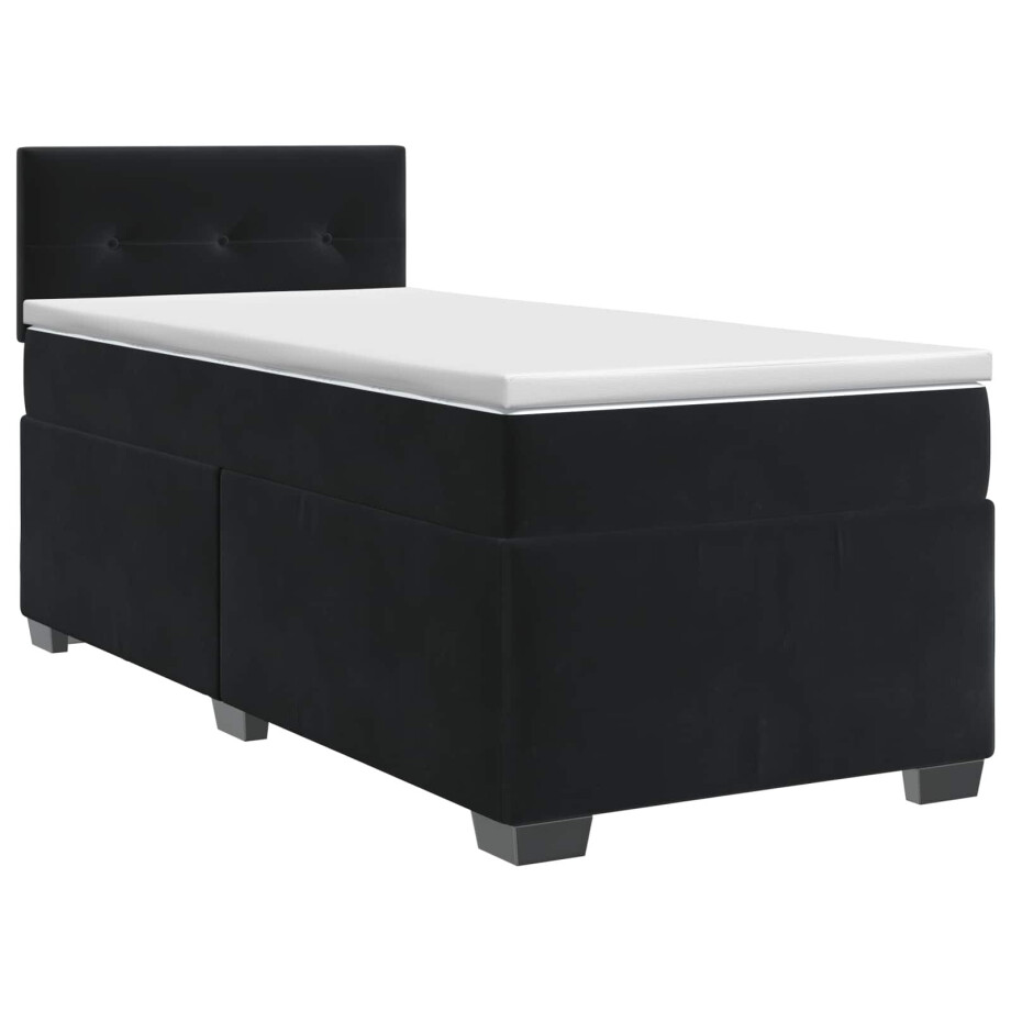 vidaXL Boxspringbed met matras Zwart 100 x 200 cm Fluweel vidaXL Boxspringbed met matras Zwart 100 x 200 cm Fluweel afbeelding 1