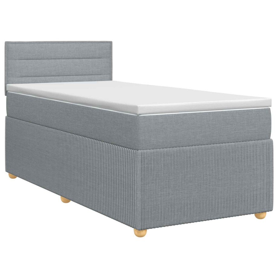 vidaXL Boxspringbed met matras Lichtgrijs 80 x 200 cm Stof vidaXL Boxspringbed met matras Lichtgrijs 80 x 200 cm Stof afbeelding 1