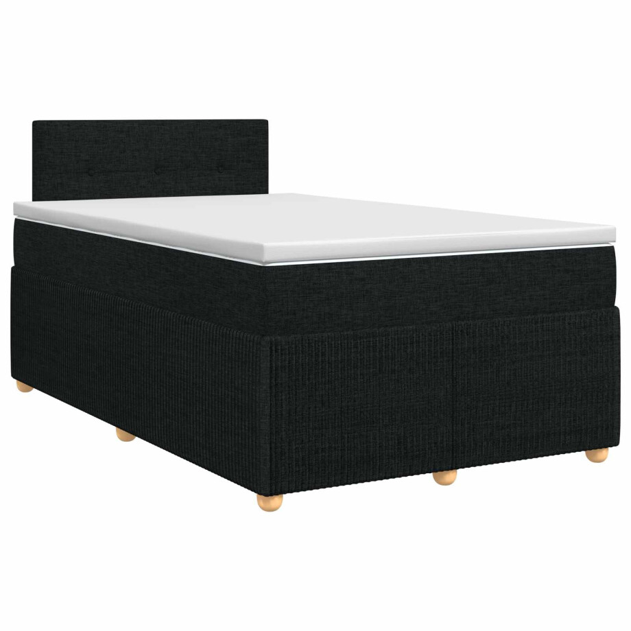 vidaXL Boxspringbed met matras met hoofdeinde Zwart 120 x 190 cm Stof vidaXL Boxspringbed met matras met hoofdeinde Zwart 120 x 190 cm Stof afbeelding 1