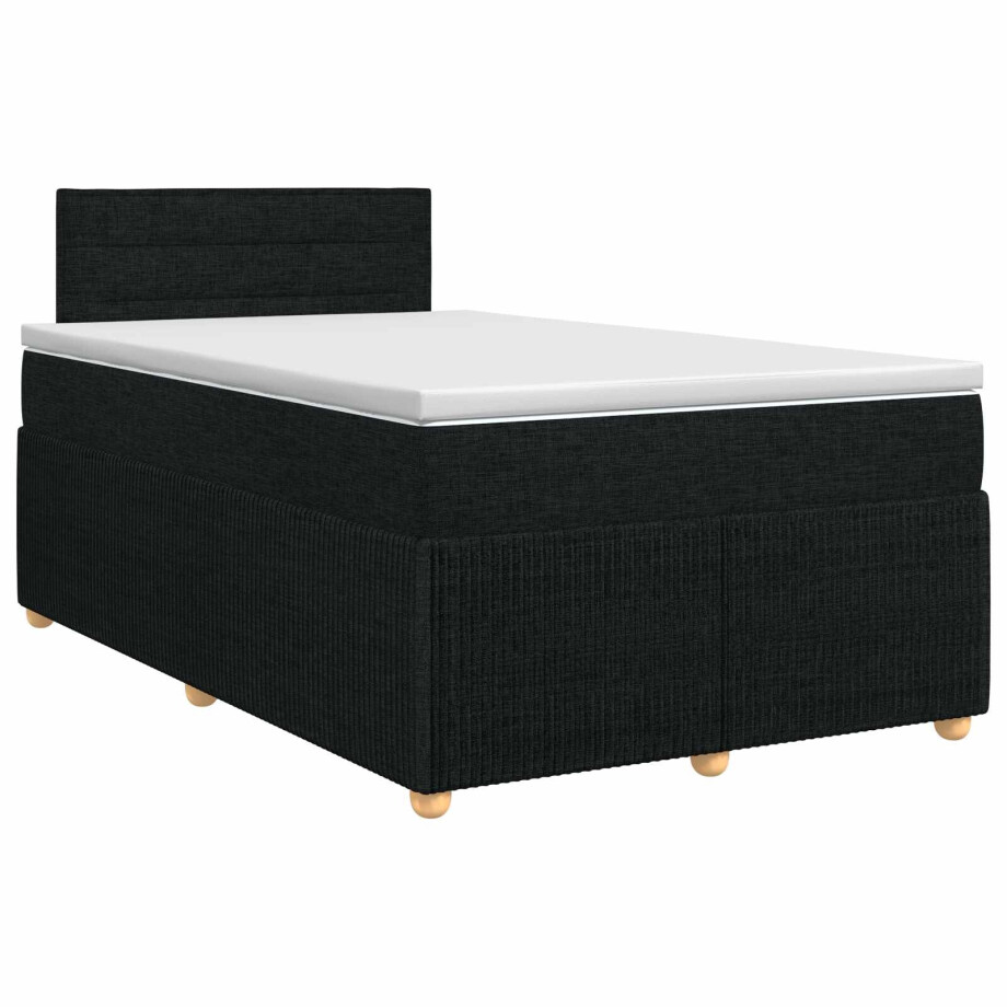 vidaXL Boxspringbed met matras met hoofdeinde Zwart 120 x 200 cm Stof afbeelding 1