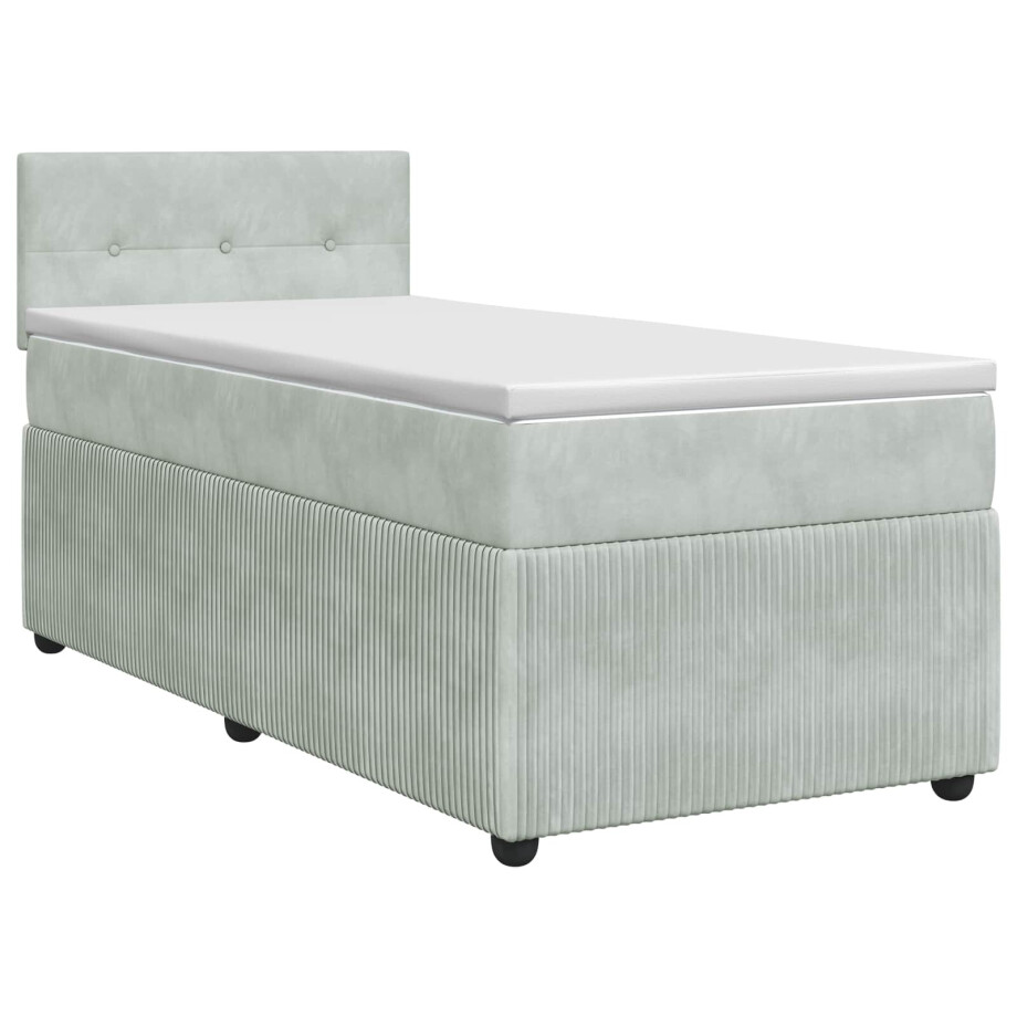 vidaXL Boxspringbed met matras Lichtgrijs 100 x 200 cm Fluweel vidaXL Boxspringbed met matras Lichtgrijs 100 x 200 cm Fluweel afbeelding 1