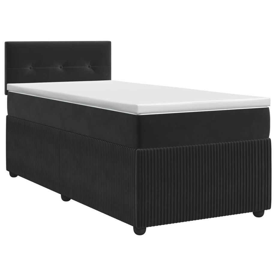 vidaXL Boxspringbed met matras Zwart 100 x 200 cm Fluweel vidaXL Boxspringbed met matras Zwart 100 x 200 cm Fluweel afbeelding 1