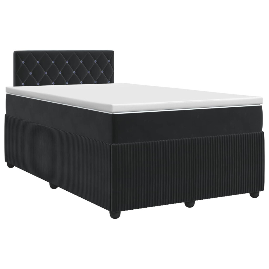 vidaXL Boxspringbed met matras Zwart 120 x 190 cm Fluweel vidaXL Boxspringbed met matras Zwart 120 x 190 cm Fluweel afbeelding 1