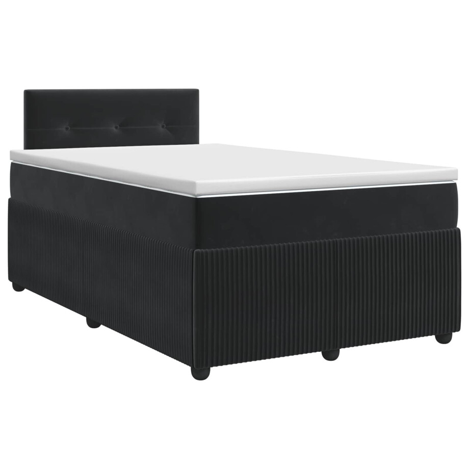 vidaXL Boxspringbed met matras Zwart 120 x 190 cm Fluweel vidaXL Boxspringbed met matras Zwart 120 x 190 cm Fluweel afbeelding 1